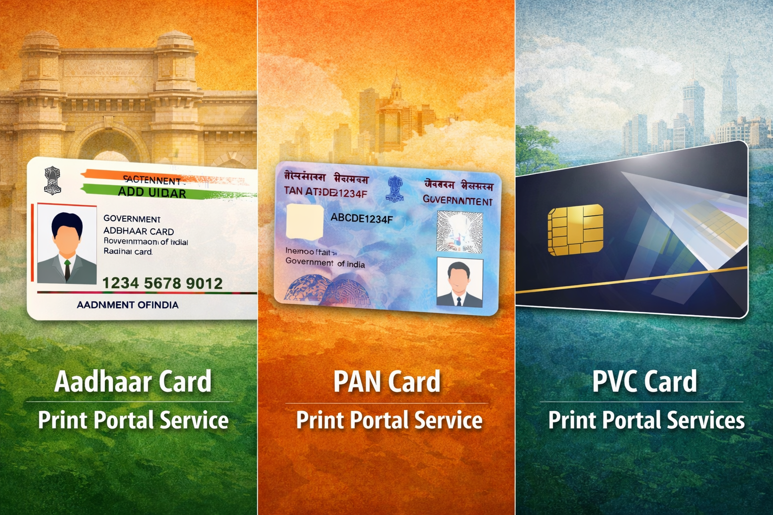 Aadhaar PAN PVC Print Portal Services in India